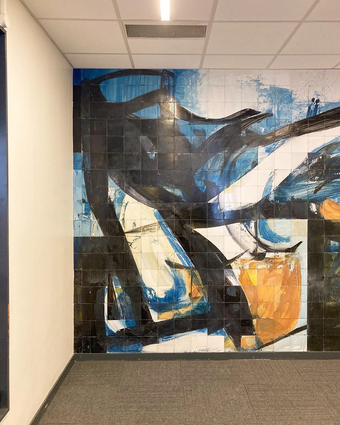 Repost from @matt_retallick - Glimpses of &lsquo;The Conflict of Man with the Tides and the Sands&rsquo; (1960) by Peter Lanyon, enamelled tile mural, installed at the University of Liverpool Civil Engineering Building (Brodie Tower) by architect Max