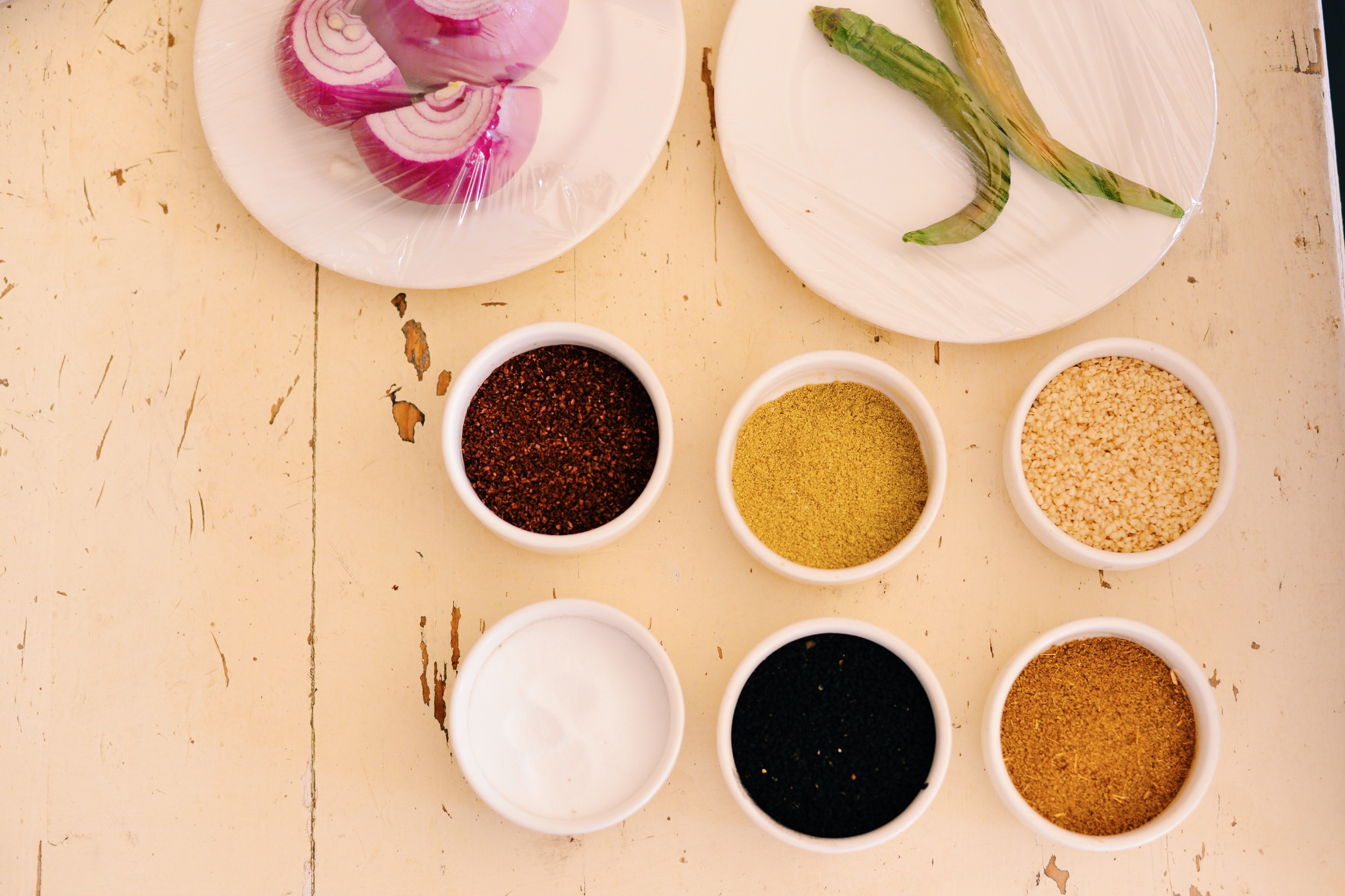 Falafel spice ingredients.