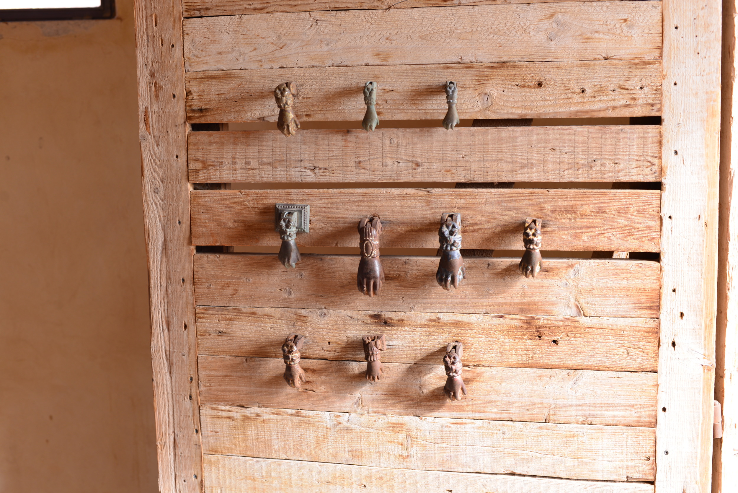 Door knockers at the main entrance to Feynan Ecolodge.