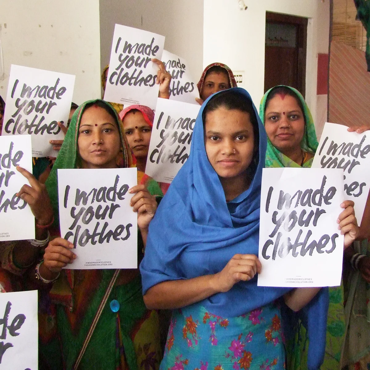 Local artisan partners in India who make fashion accessories and homegoods with upcycled and overdyed saris (Anchal Project).