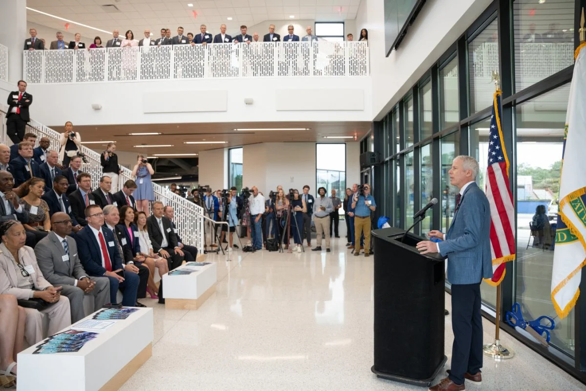  Energy Secretary Chris Wright addresses officials at the opening of the Advanced Manufacturing Collaborative facility in Aiken, South Carolina. The 63,000-square-foot state-of-the-art facility connects industry, academia and government to increase c