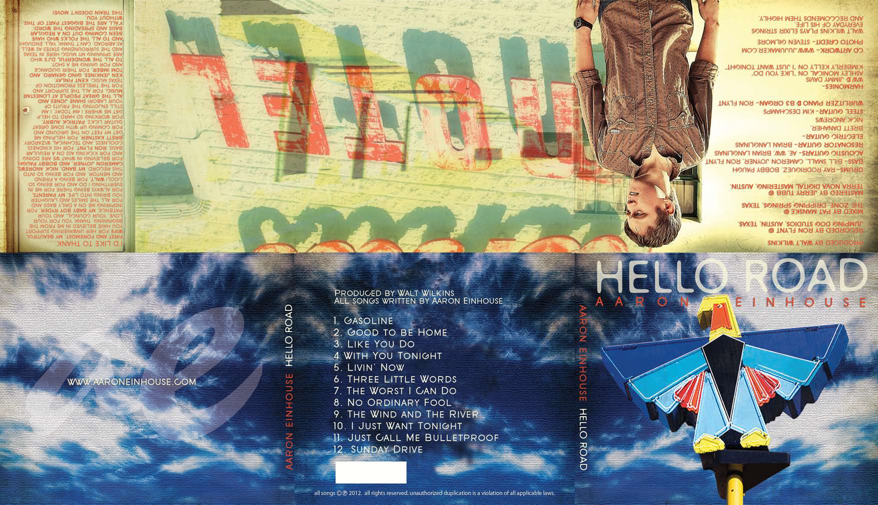 2012 - 6 panel digiPak- Aaron Einhouse - Hello Road - 6 panel digiPak