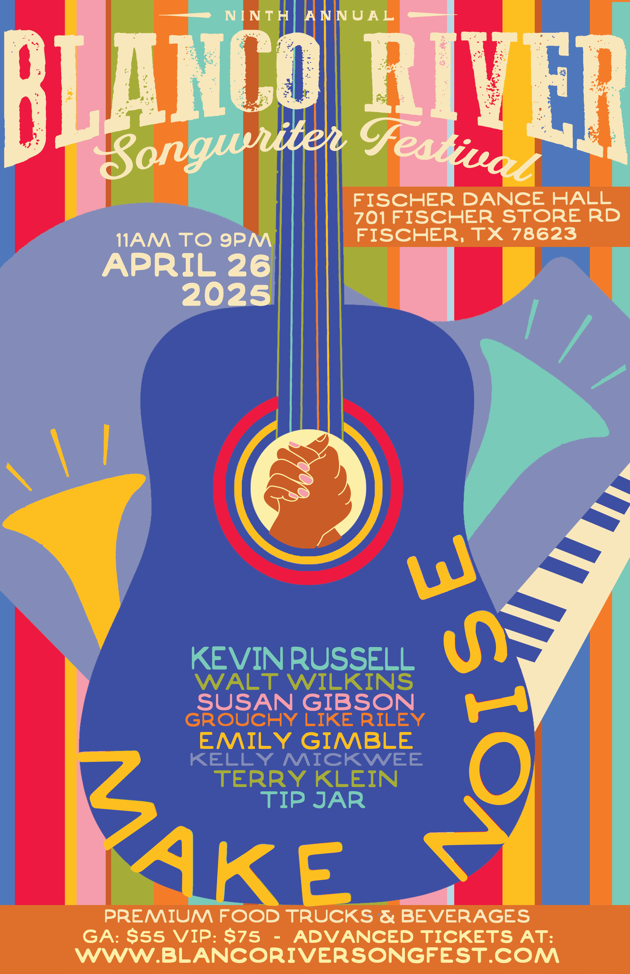 Poster Blanco River Songwriter Festival Poster 2025