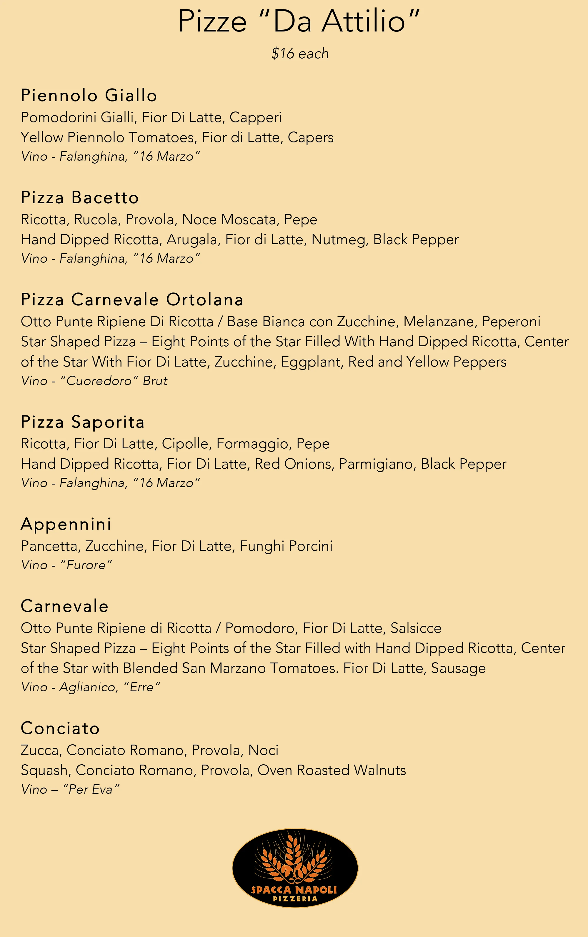 Pizza "Da Attilio", August 5-9