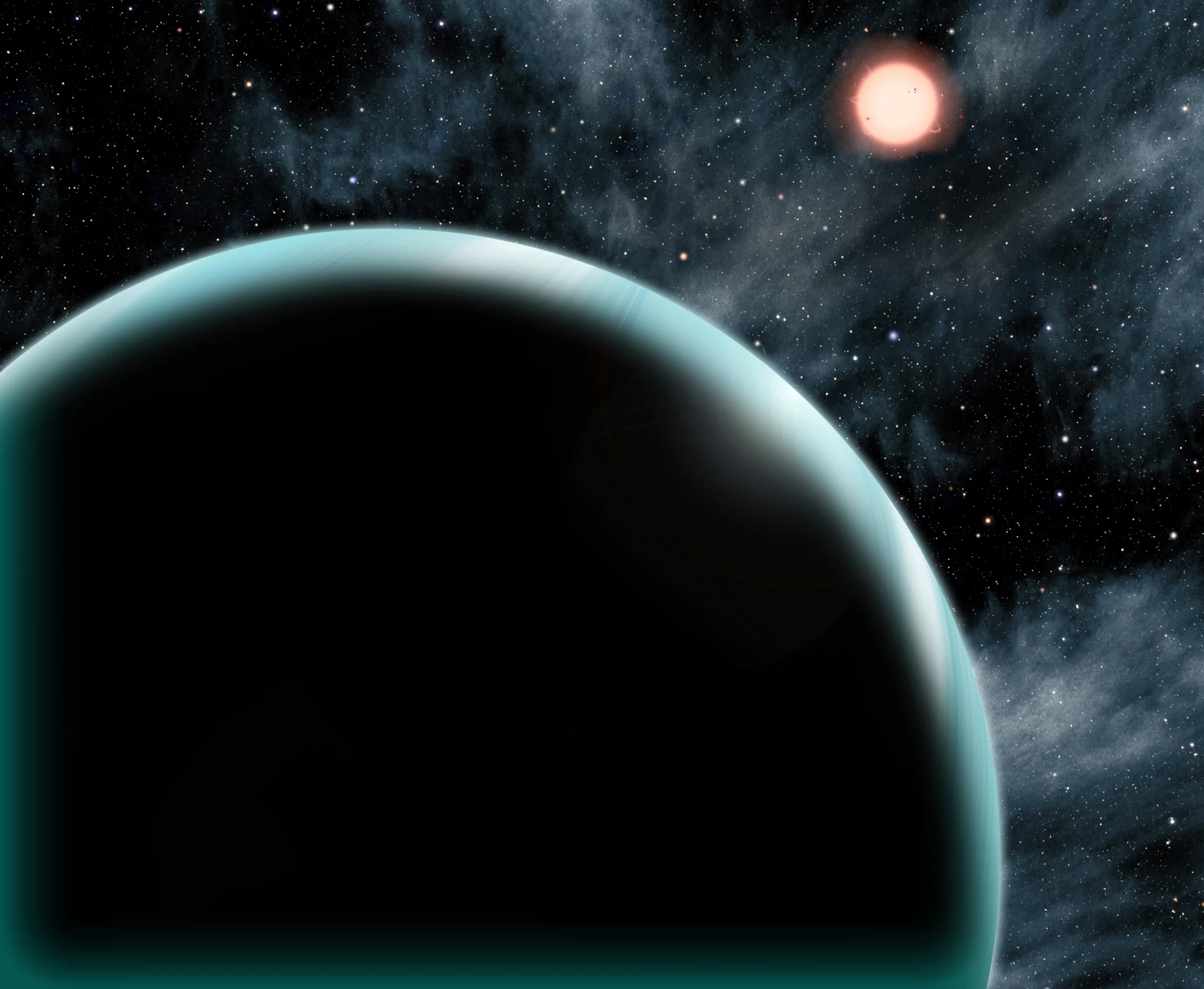 This artist's conception shows Kepler-421b, a Uranus-sized transiting exoplanet with the longest known year, circling its star once every 704 days. Kepler-421b orbits an orange, K-type star that is cooler and dimmer than our sun and is located about 1,000 light-years from Earth in the constellation Lyra. Image Credit: Harvard-Smithsonian, Center for Astrophysics/D. A. Aguilar