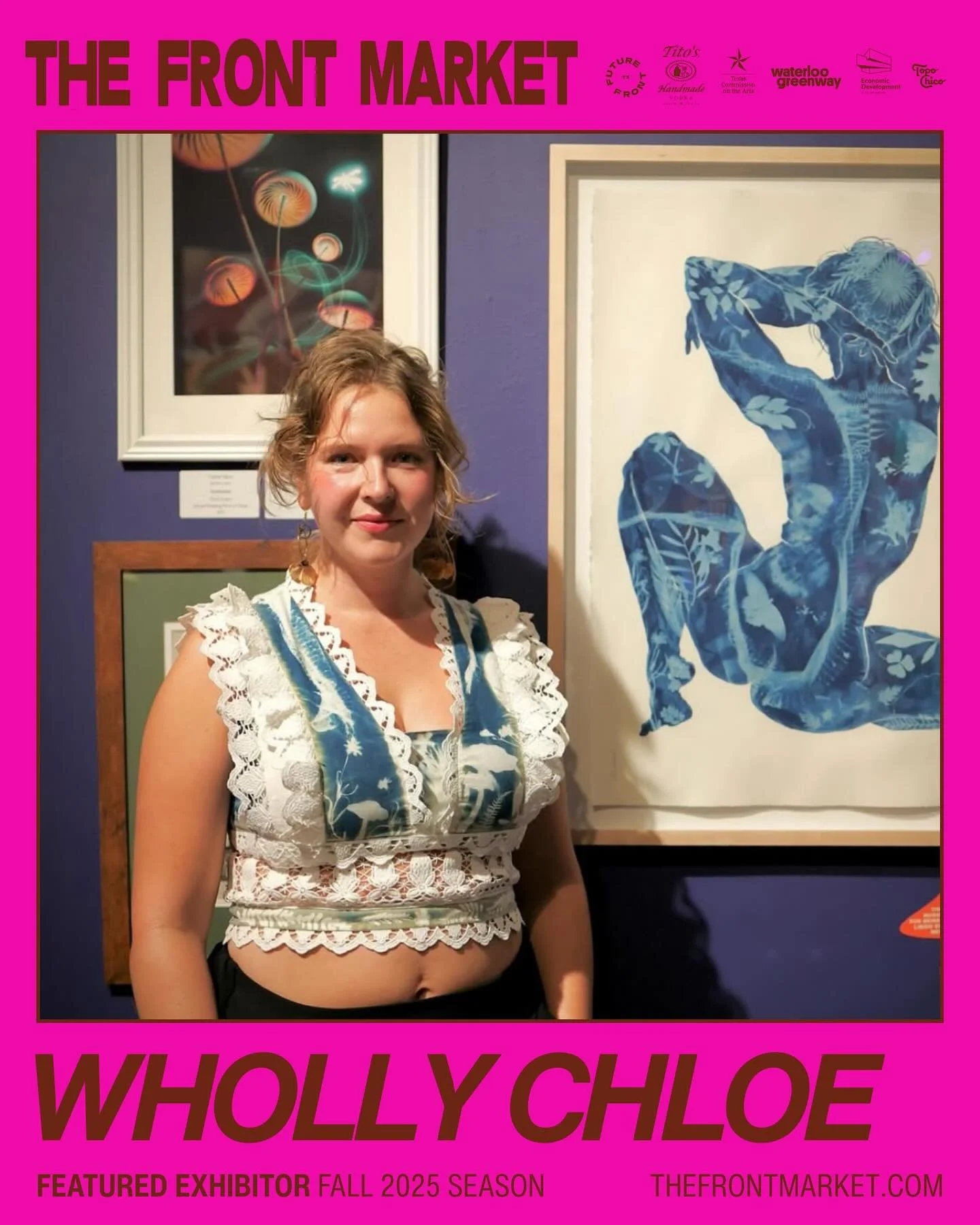 Another round of intros 🌴 Meet 10 more Texan artists and craftspeople joining The Front Market this season:

&bull; @wholly.chloe, independent artist
&bull; @mavah_designs, polymer clay jewelry 
&bull; @lunalupe.studio, nature illustrations
&bull; L