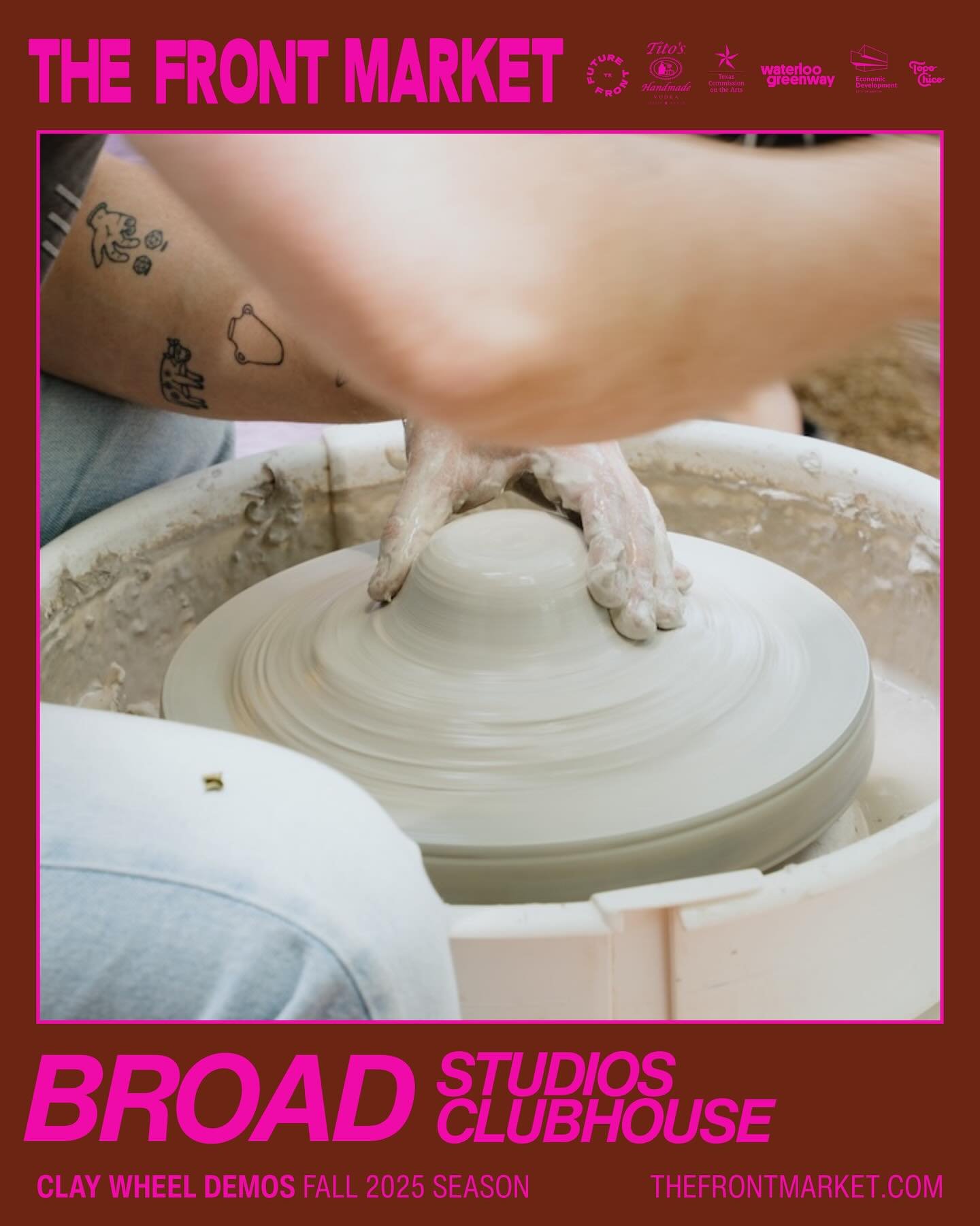 Next weekend, you can catch @bsclubhouse at @thefront.market for two days of wheel-throwing demos, all in celebration of our annual Ceramics Fellowship. ❤️
