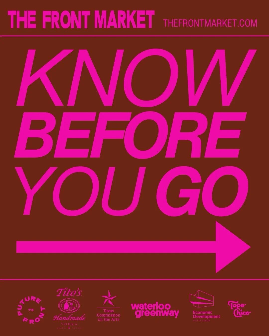 KNOW BEFORE YOU GO ❤️&zwj;🔥 This weekend&rsquo;s lineups, map, directions, parking and more are ready for you at thefrontmarket.com.

★ One of the largest art markets and craft fairs in Texas
★ 150+ artists, makers, craftspeople and small business o