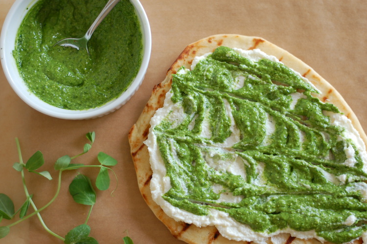 Spring Pesto Flatbread Pizza