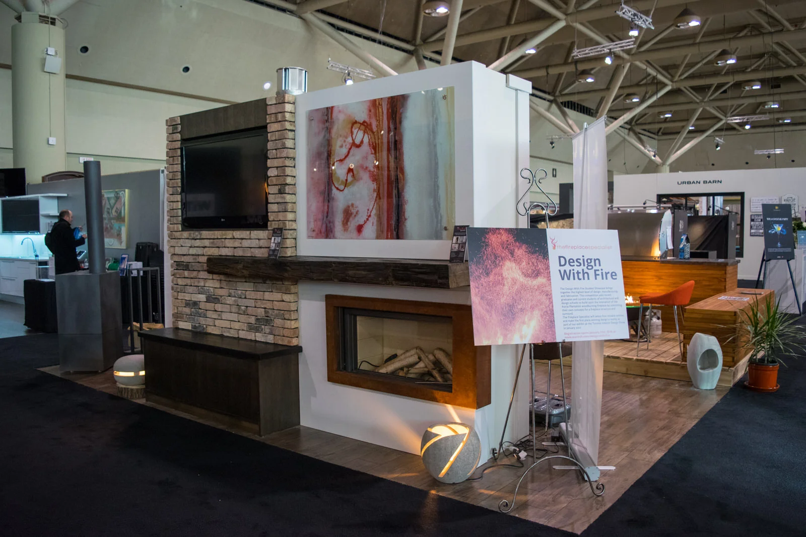 Stuv 21-85 woodburning fireplace with cortense steel surround
