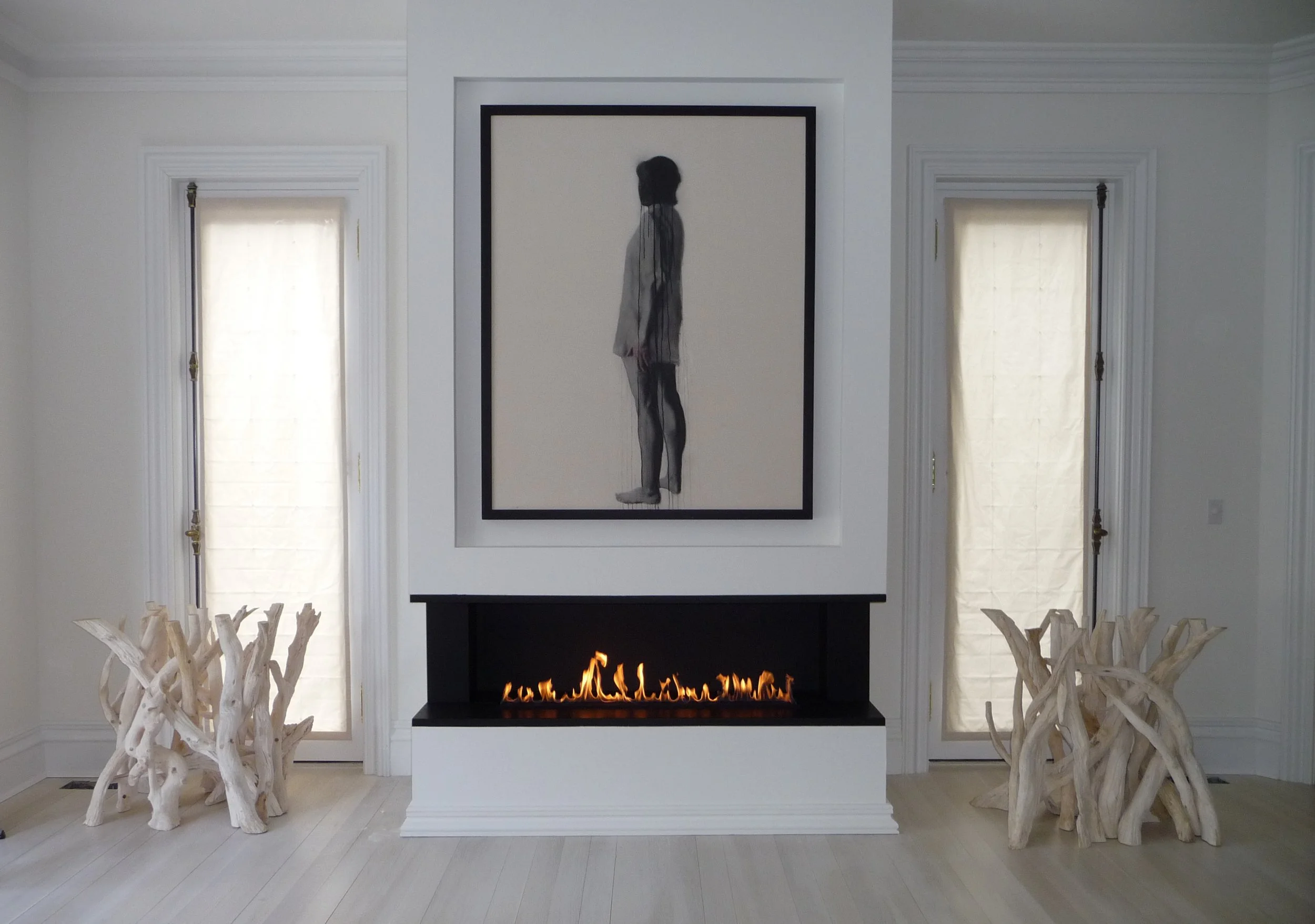 Open concept custom Montigo gas fireplace installation in a contemporary GTA home