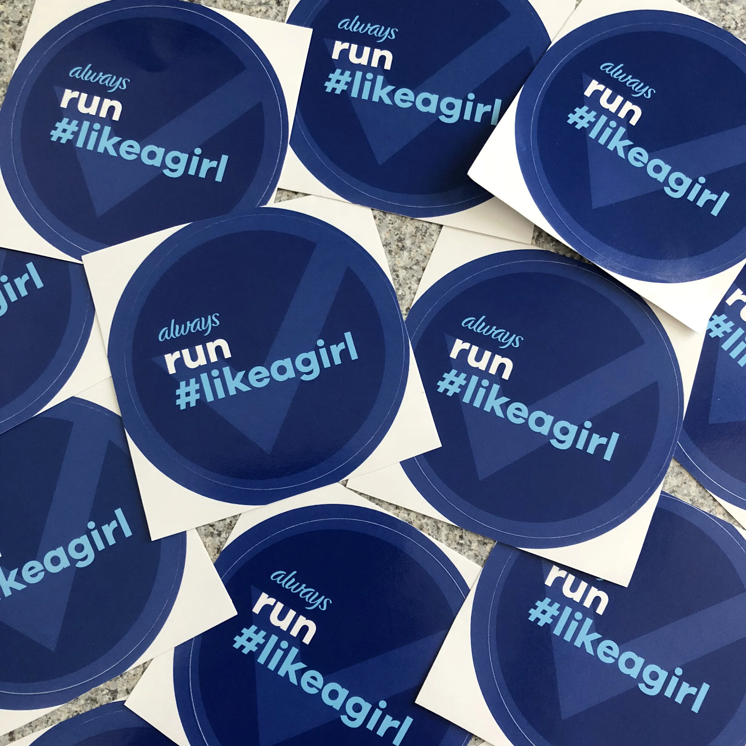 Our “run #likeagirl” sticker campaign proved to be a low-cost means of spreading the message of support. 