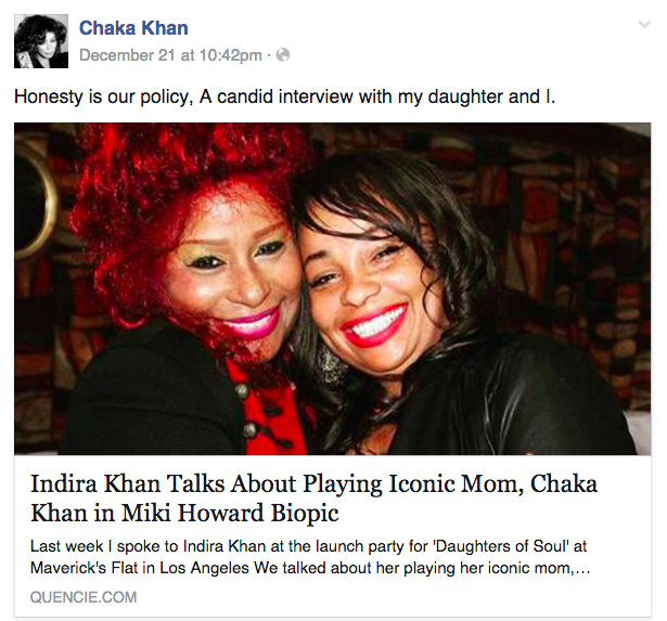 Chaka Khan's Facebook Post