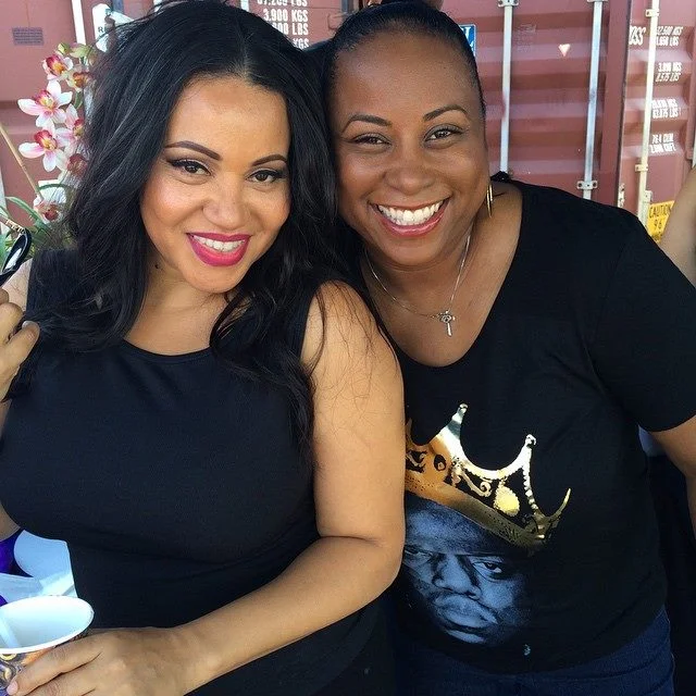 Me and Salt in the buffet line on the set of Family Time before our interview