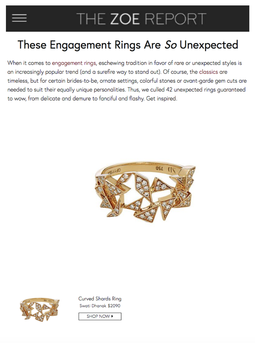 The Zoe Report / Features / Shards Ring