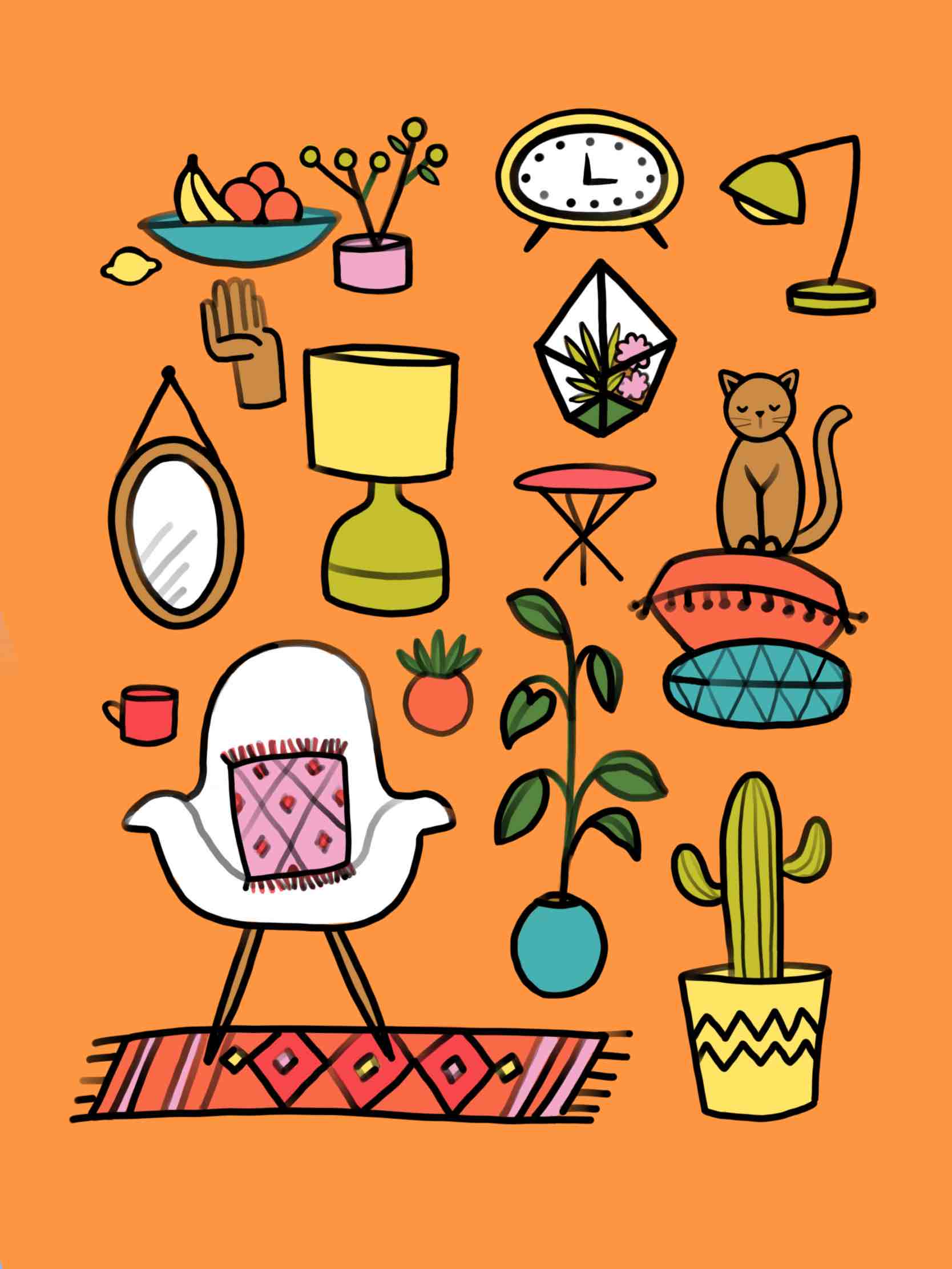 Mid Century Furniture Collage