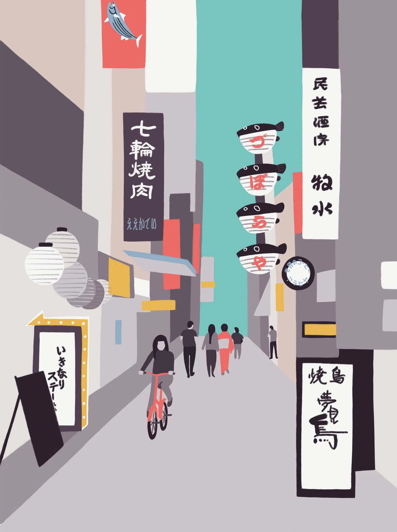 Traveling iPad drawing series: Osaka, Japan