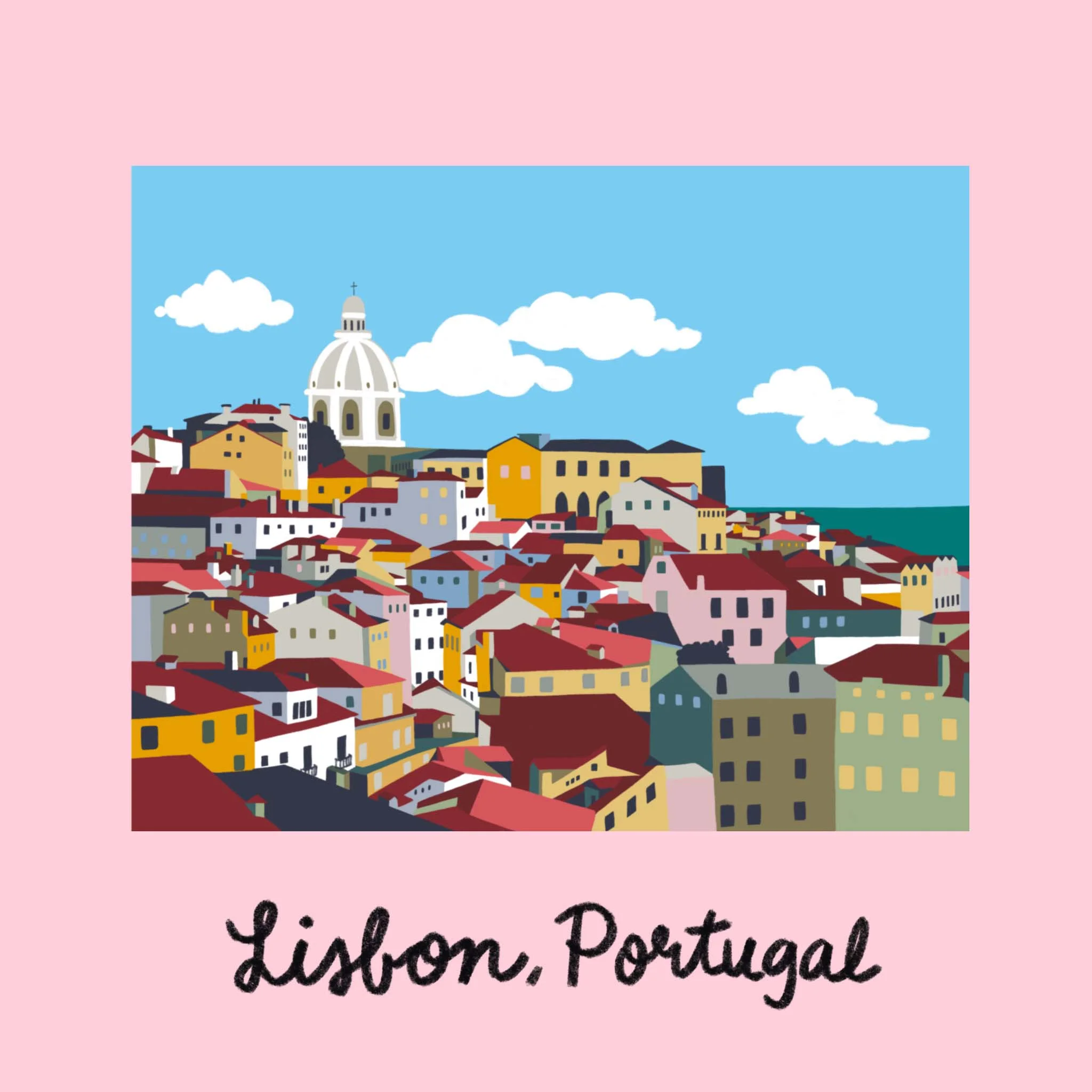 Traveling iPad drawing series: Lisbon, Portugal 
