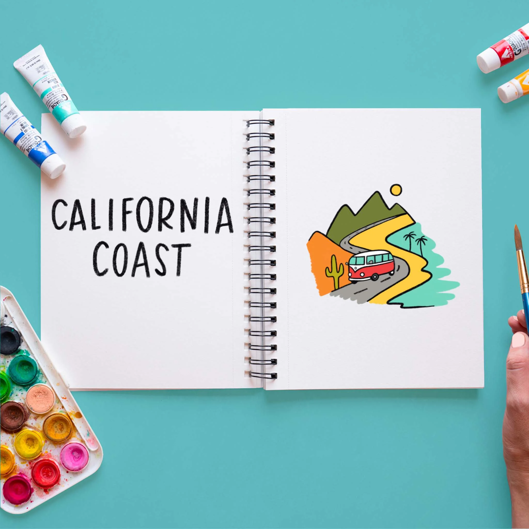 MarcyMoji California Coast Sticker