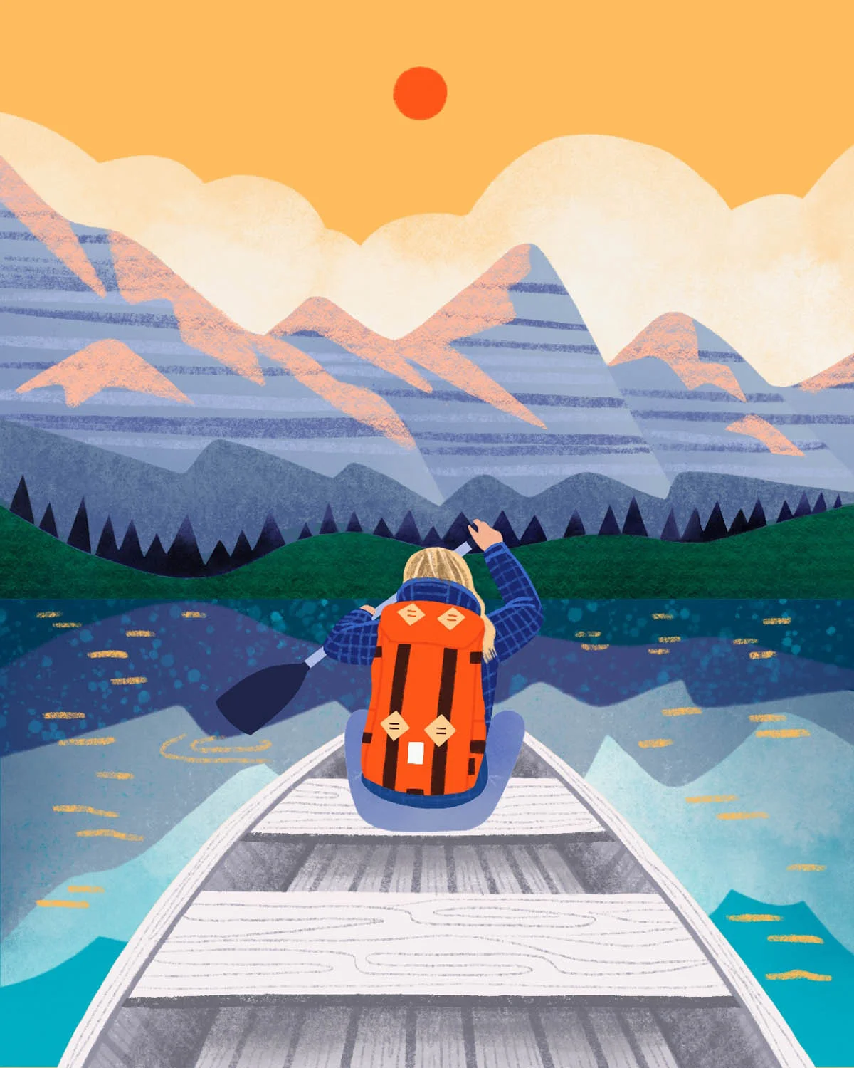 kayaking with orange backpack.jpeg