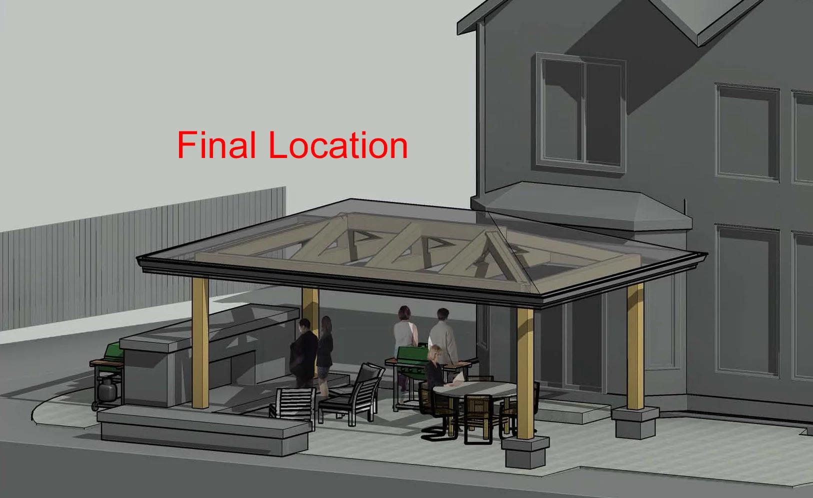 Final location - selected after story poles helped to study alternative locations.