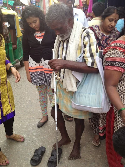 He was barefooted, we were fortunate to give him his pair.
