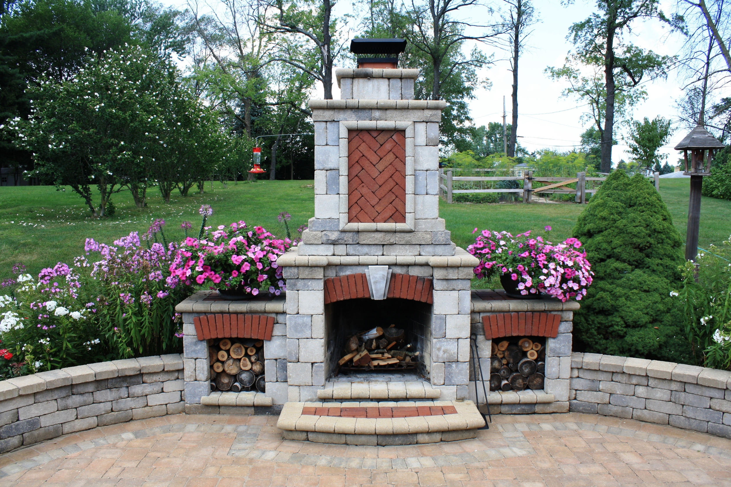  Built a beautiful outdoor fireplace, retaining wall and patio.&nbsp;Clarendon Hills, IL 