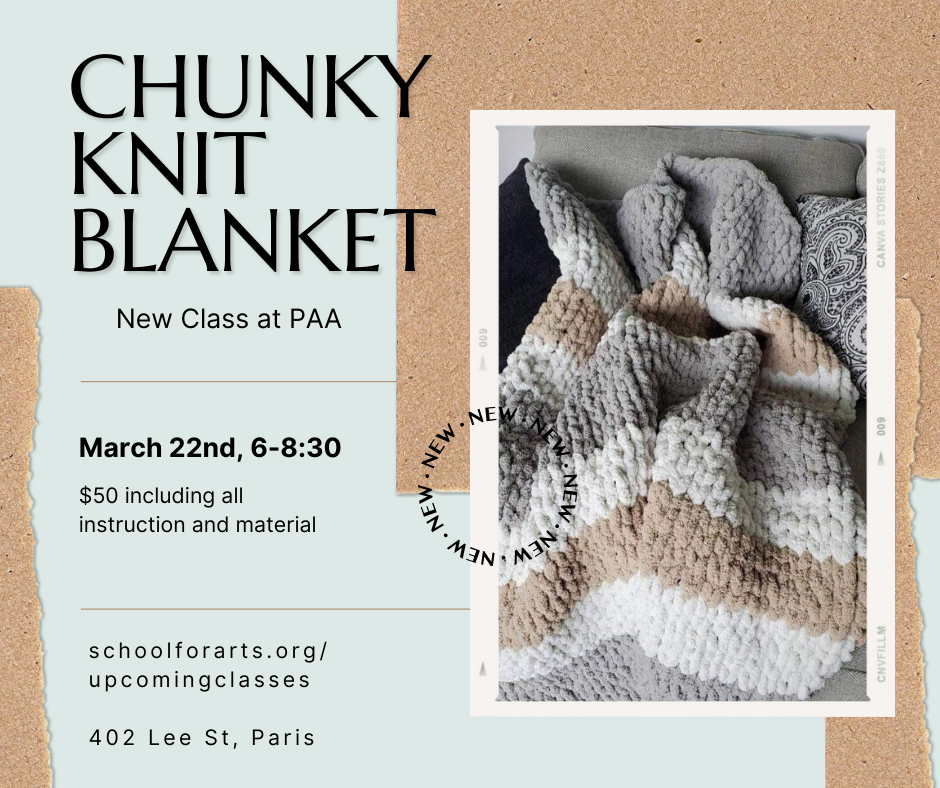 Chunky Knit Blanket Knitting Class- March 22nd