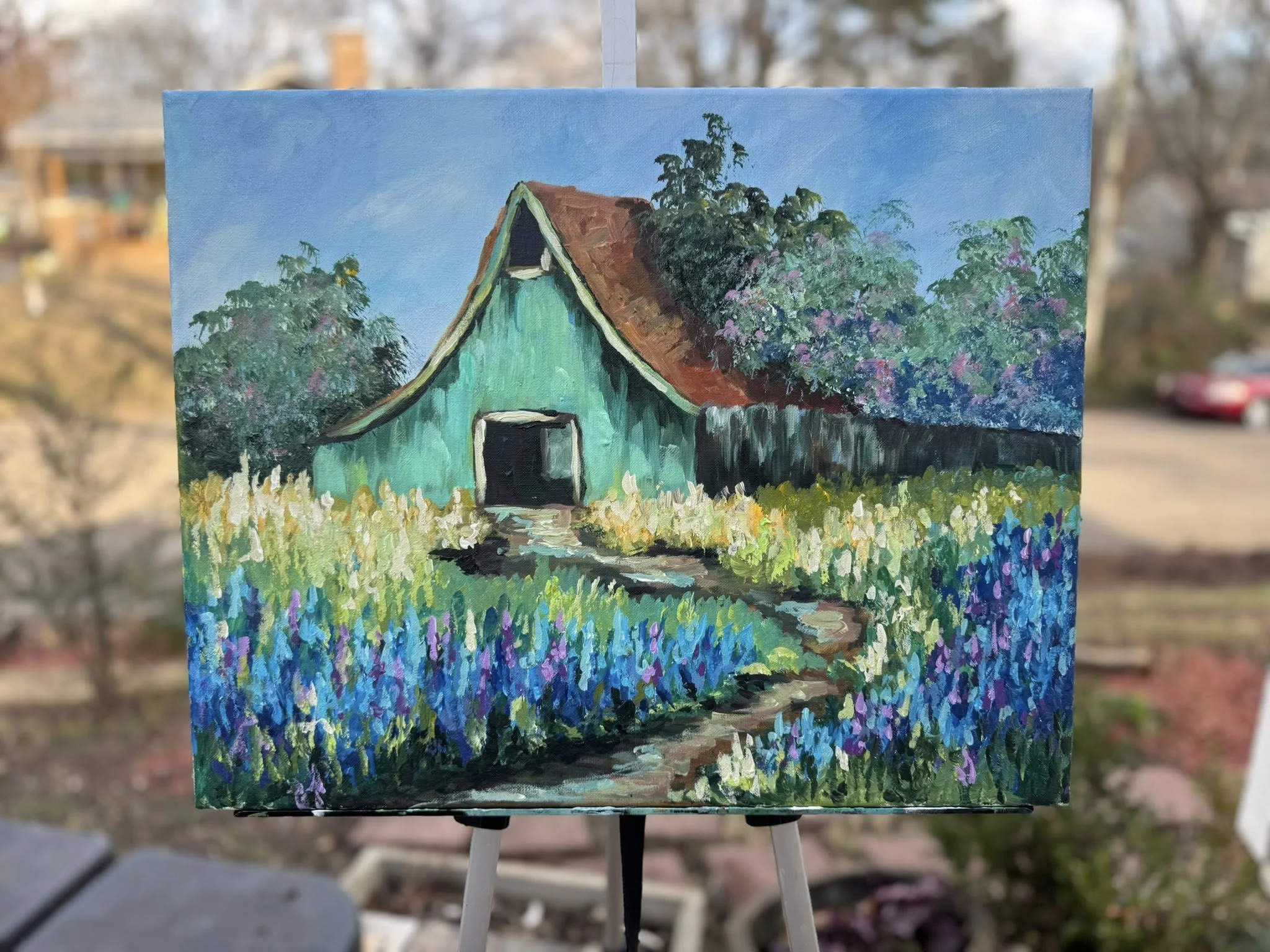 Acrylic Painting Workshop- Old Barn &amp; Mimosas Trees