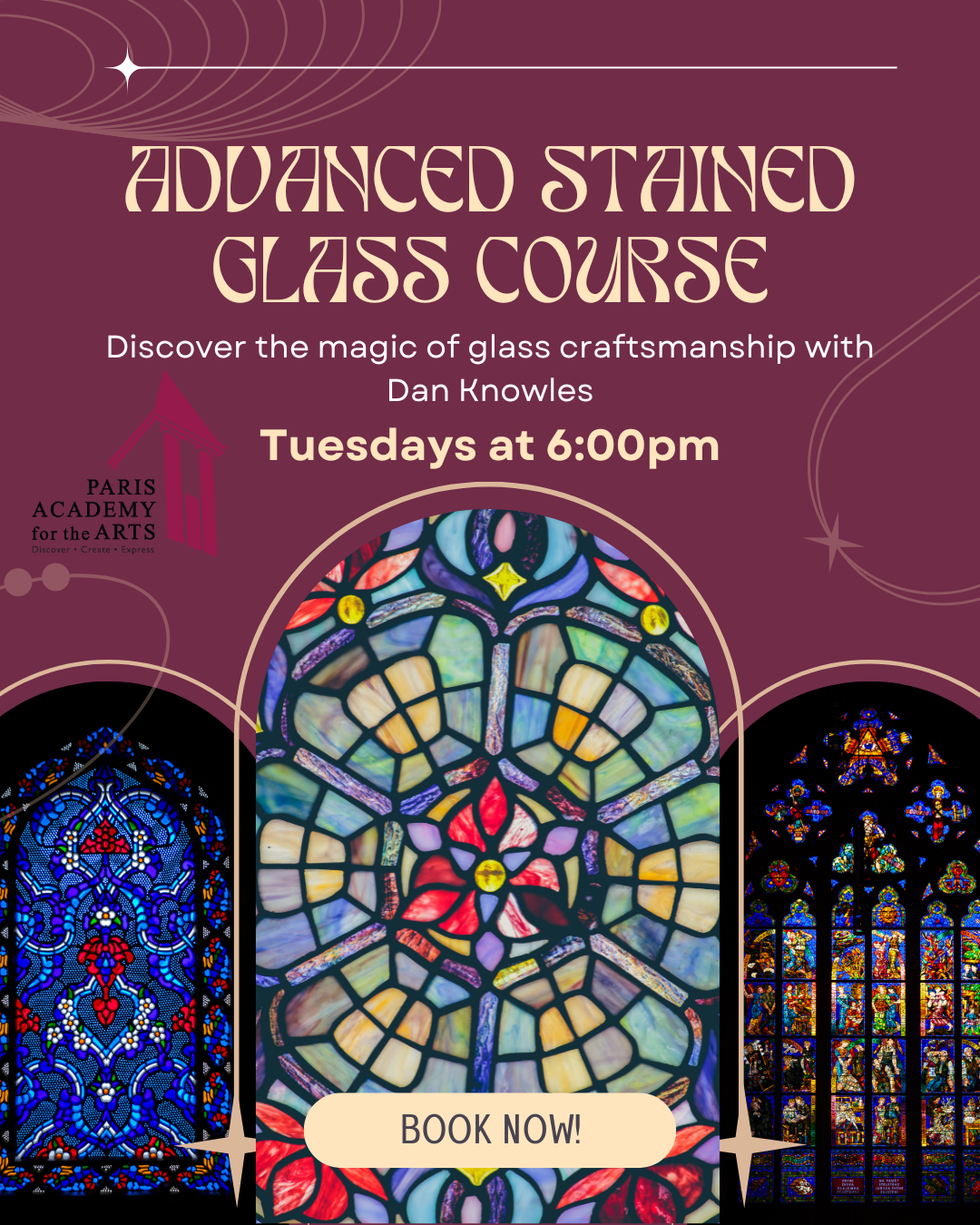 4 Week Stained Glass Course- INTERMEDIATE