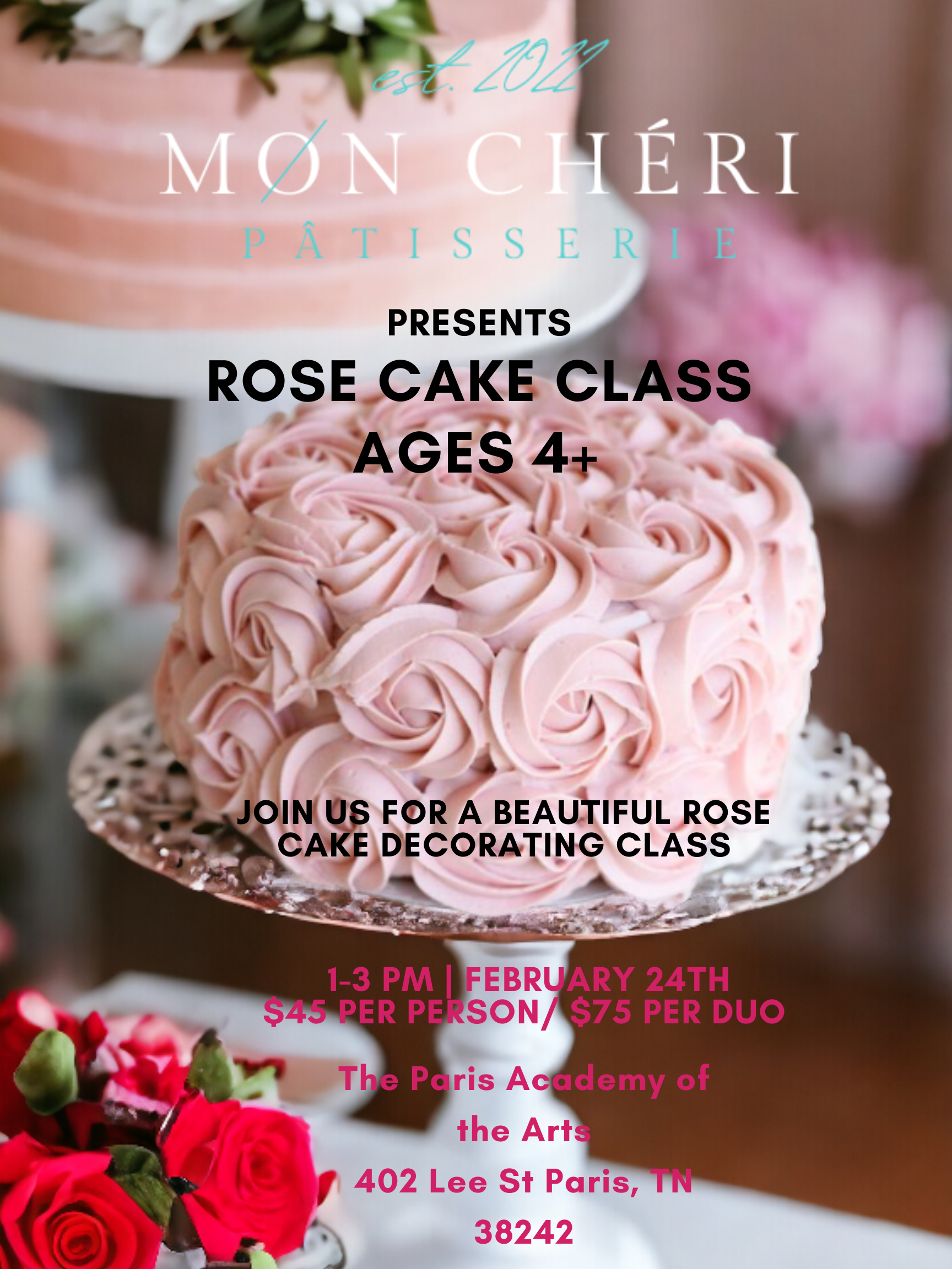 Simone Rocha Cake Course Rose Cake Decorating Class — Paris Academy for the Arts