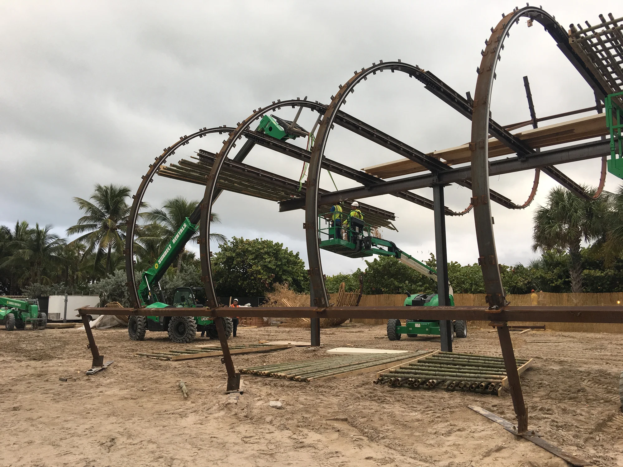 Reconstruction of the Universe steel curved steel armature structure