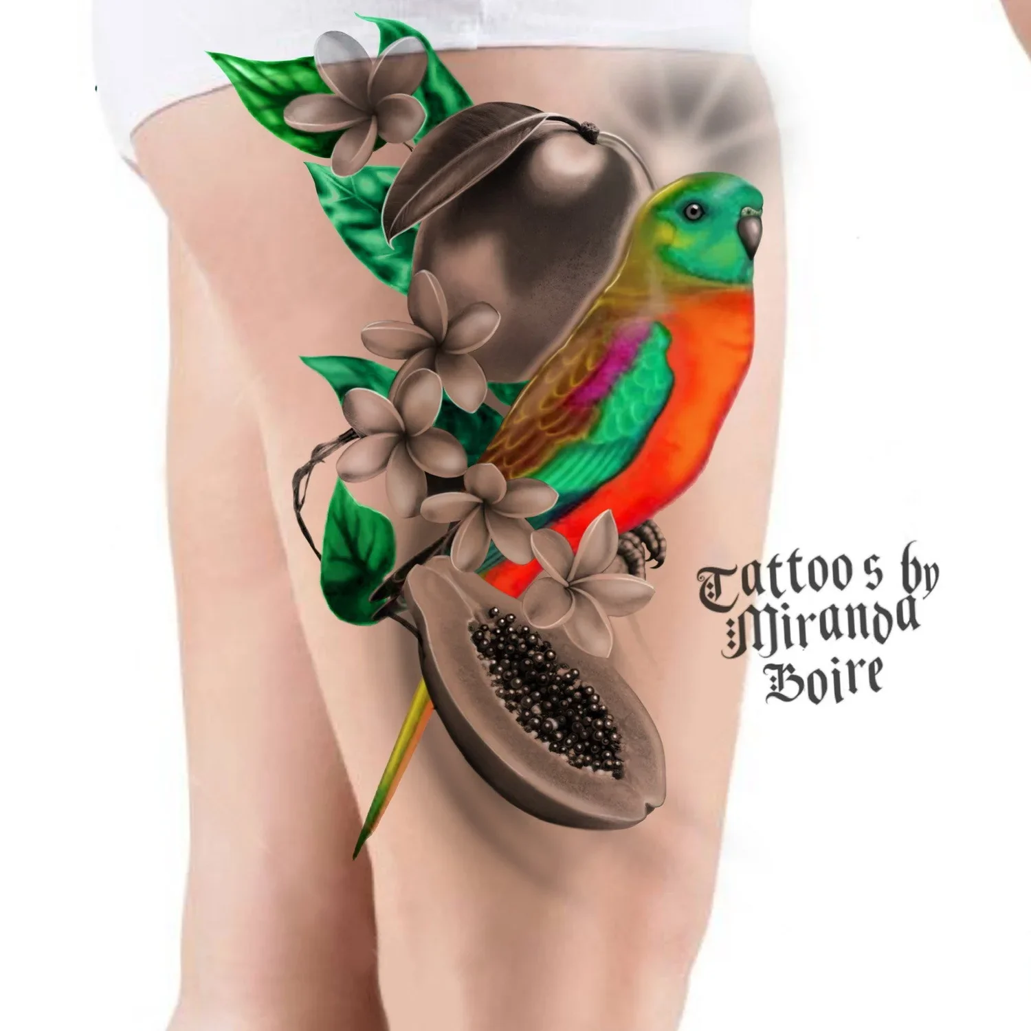 Bird and Papaya - by Miranda Boire .webp