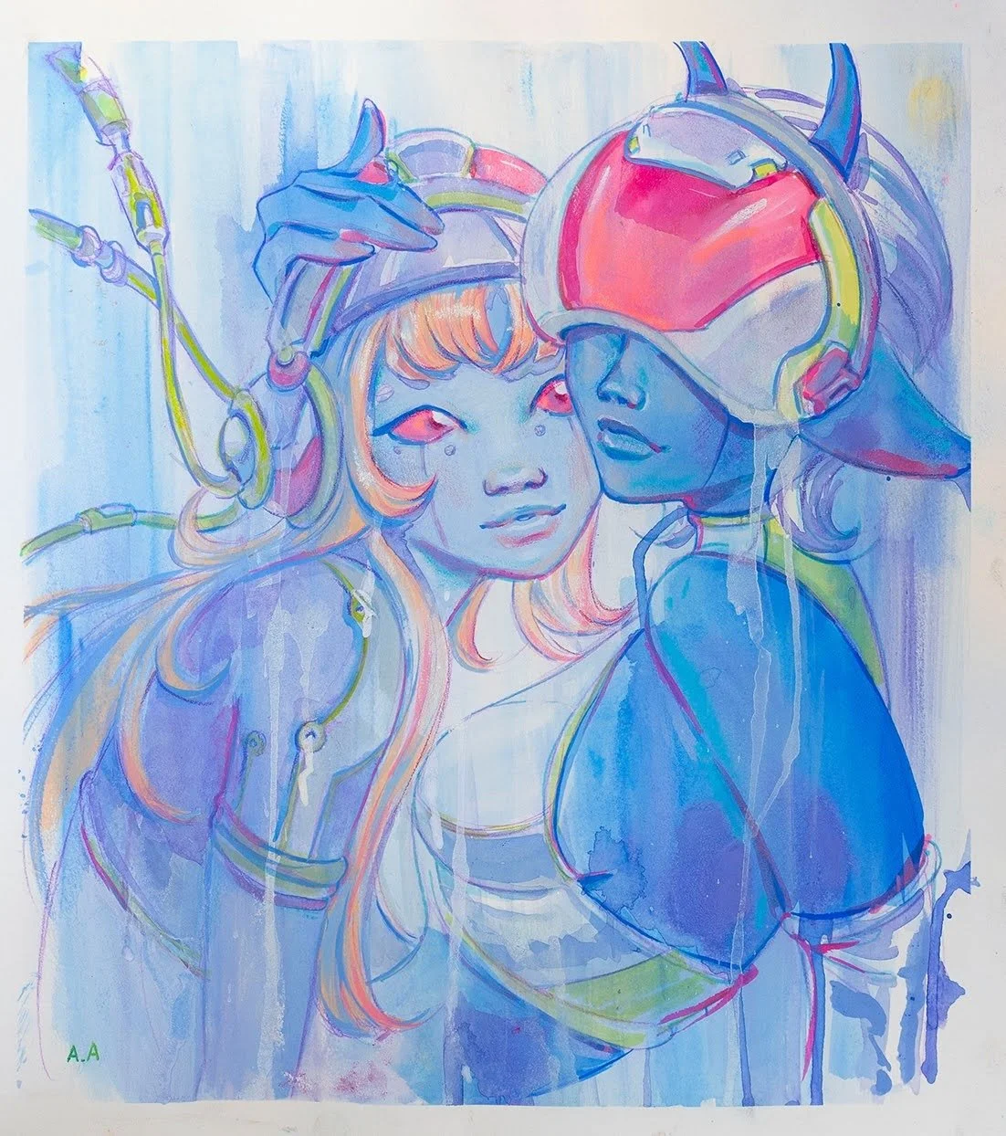 Painting 3 Title You and Me always Medium Gouache and mixed media Size 12 inch x 12 inch Price $140 Artist Name Alex Allen (1).jpeg