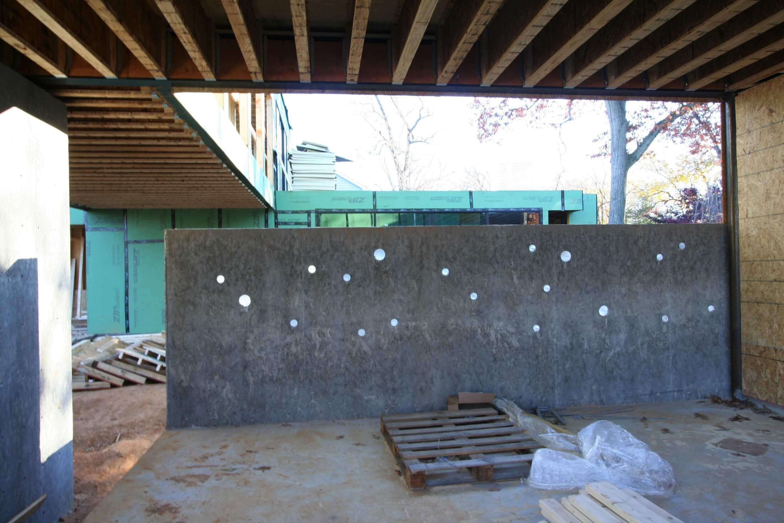   The retaining wall with the acrylic tube detail.  