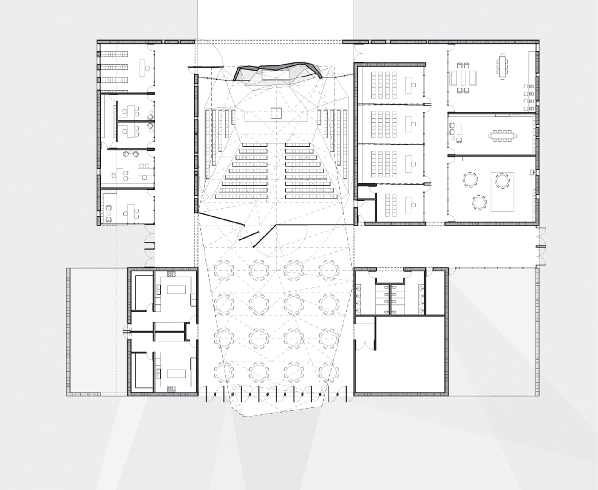 Modern Community Center | Flemington New Jersey FJCC | Auditorium Amphitheater Floor Plan Drawing | RES4