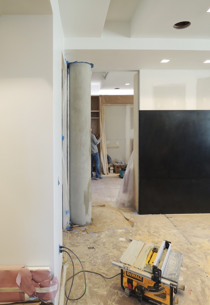   Living Room  -  Black hot rolled steel panel inserted in place  