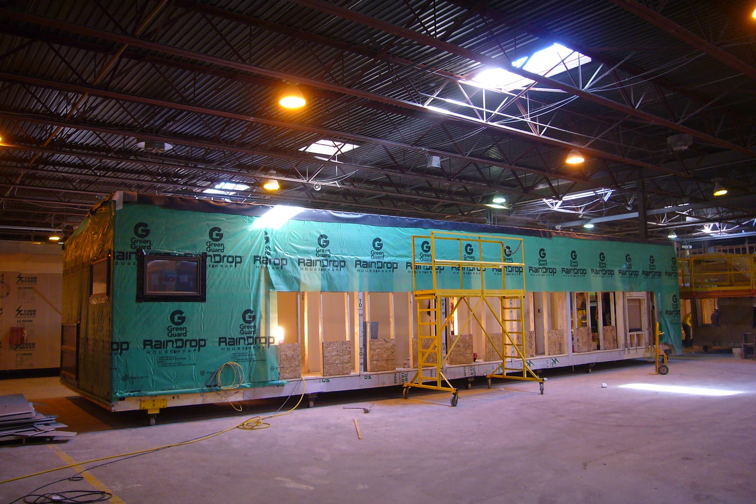   Exterior view of module in factory  