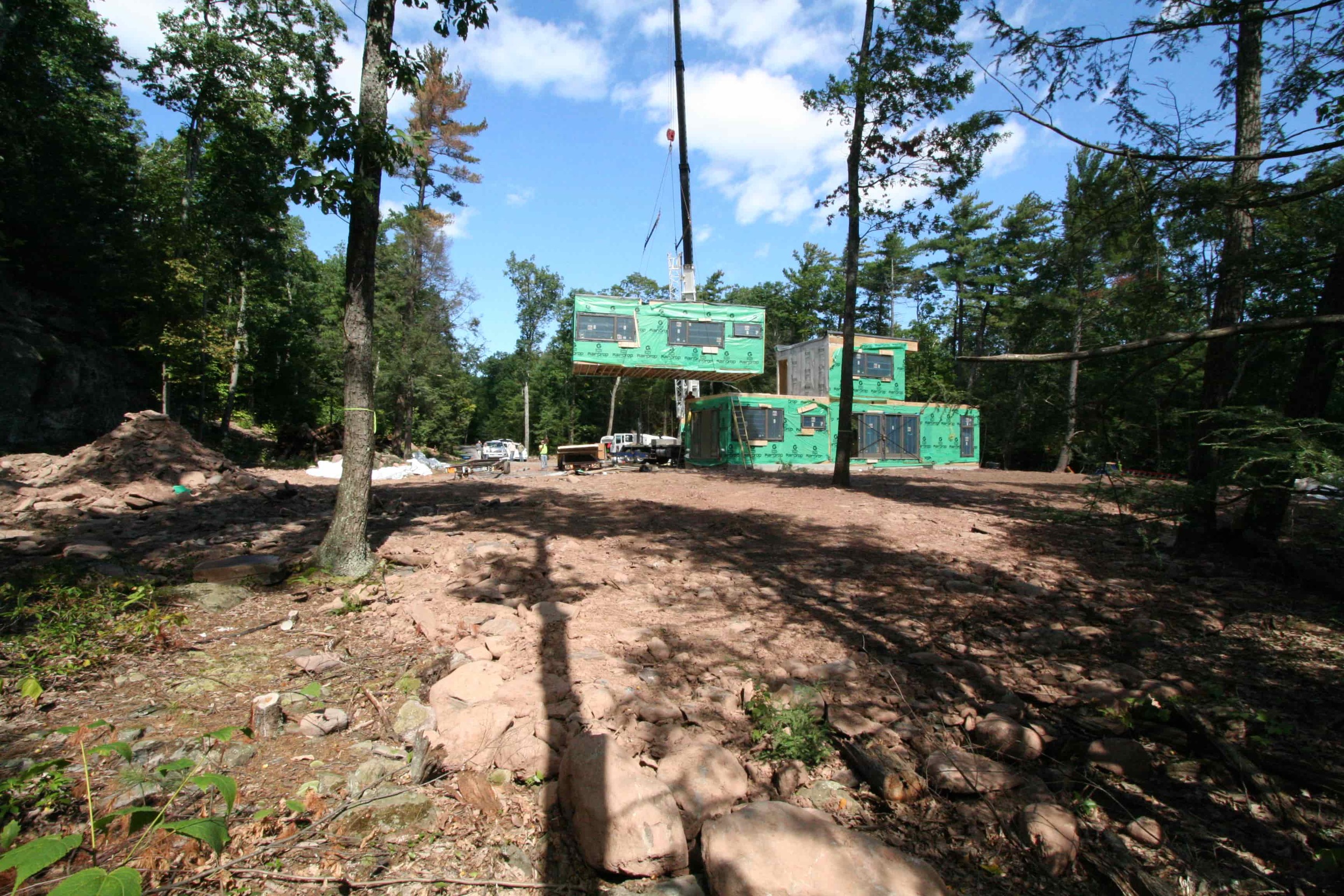   Overall view of last module being set into place  