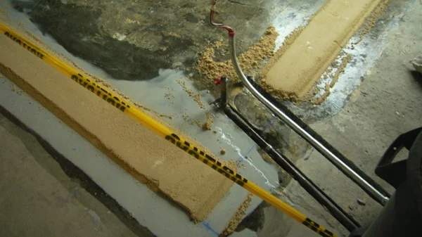 Step 6 - Wet sand base mix around corner