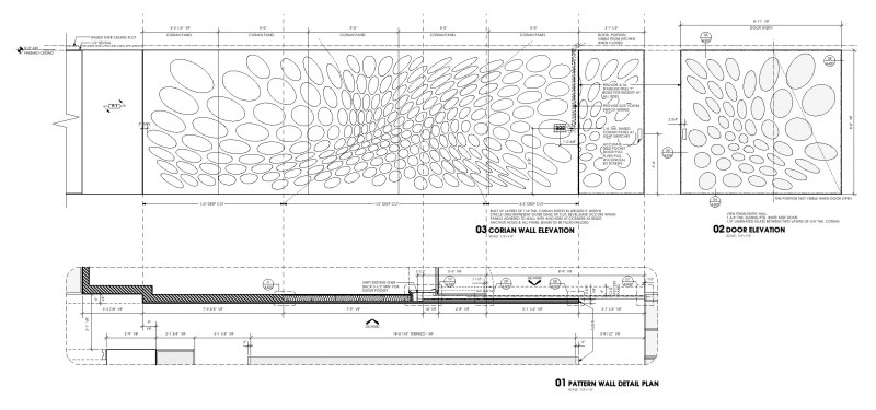   Corian wall plan &amp; elevation     