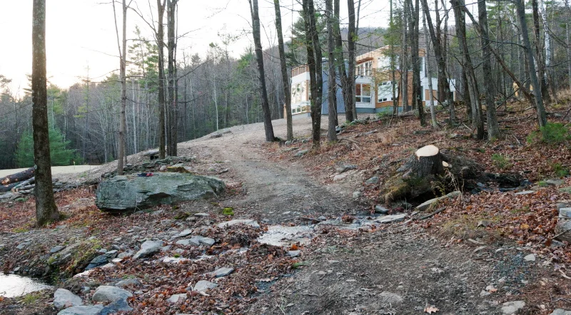 Pathway leading up to the house
