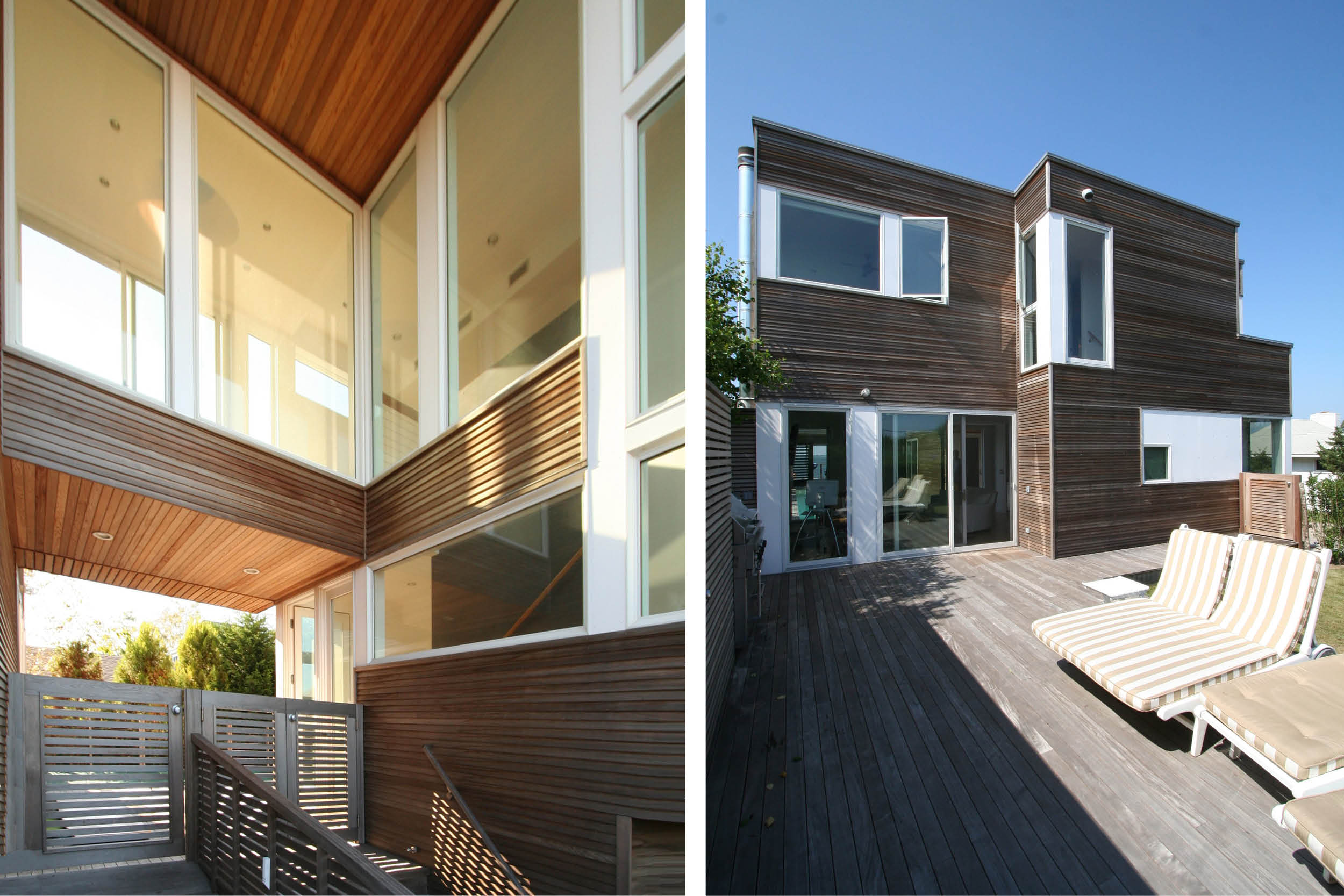 Modern Modular Prefab House | Cedar siding Beach White Windows Room Deck | Fire Island New York | RES4