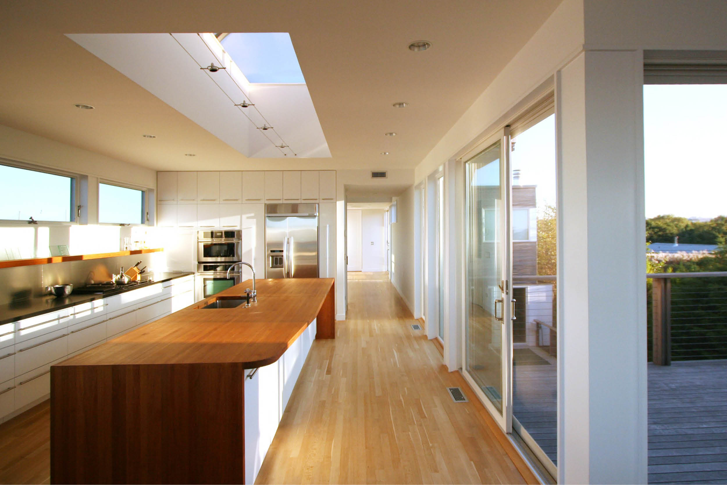 Modern Modular Prefab House | Kitchen Island Custom Cabinets Skylight | Fire Island New York | RES4