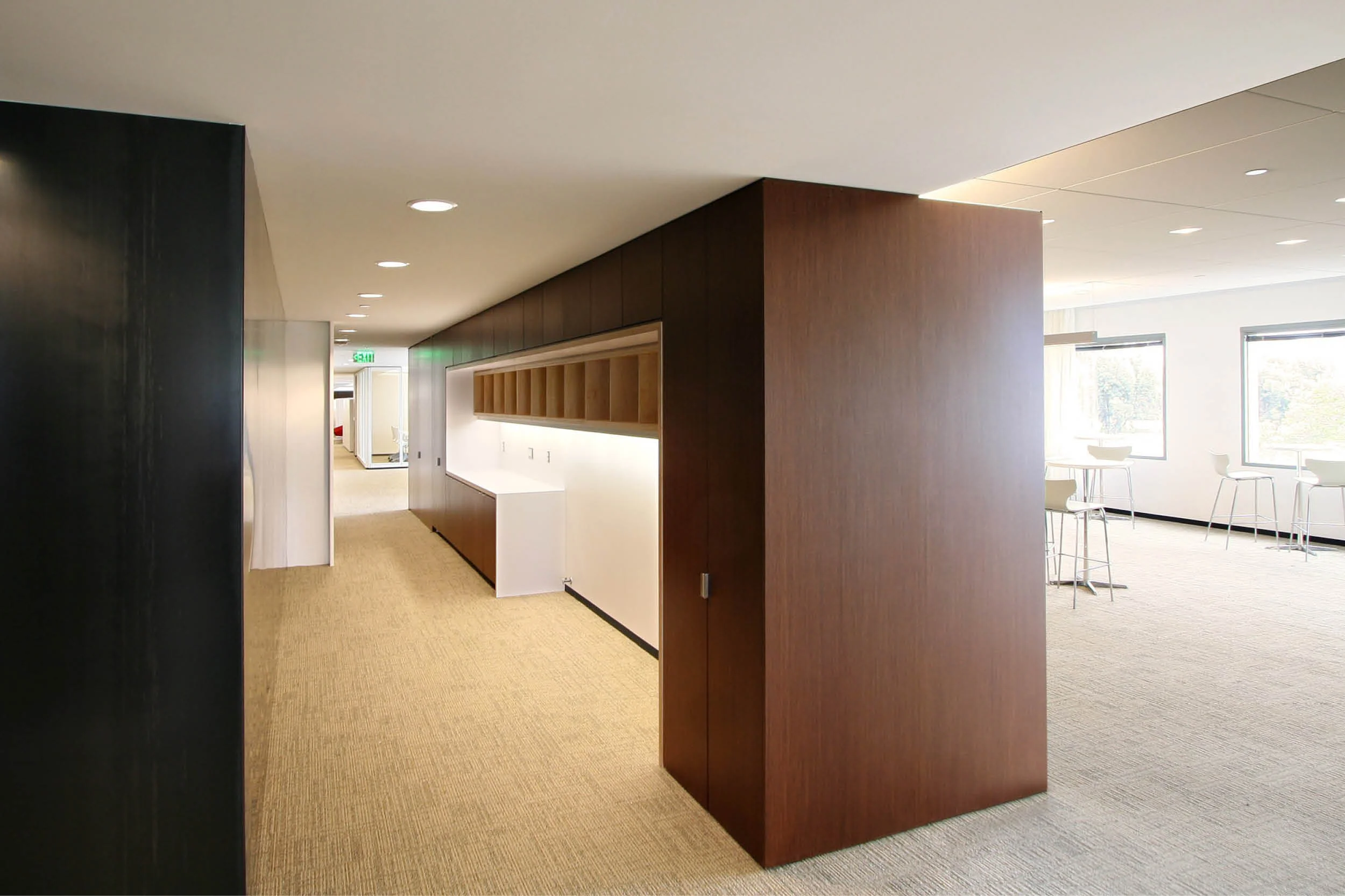 Modern Commercial Office | Custom Wood Millwork Built Ins | RES4