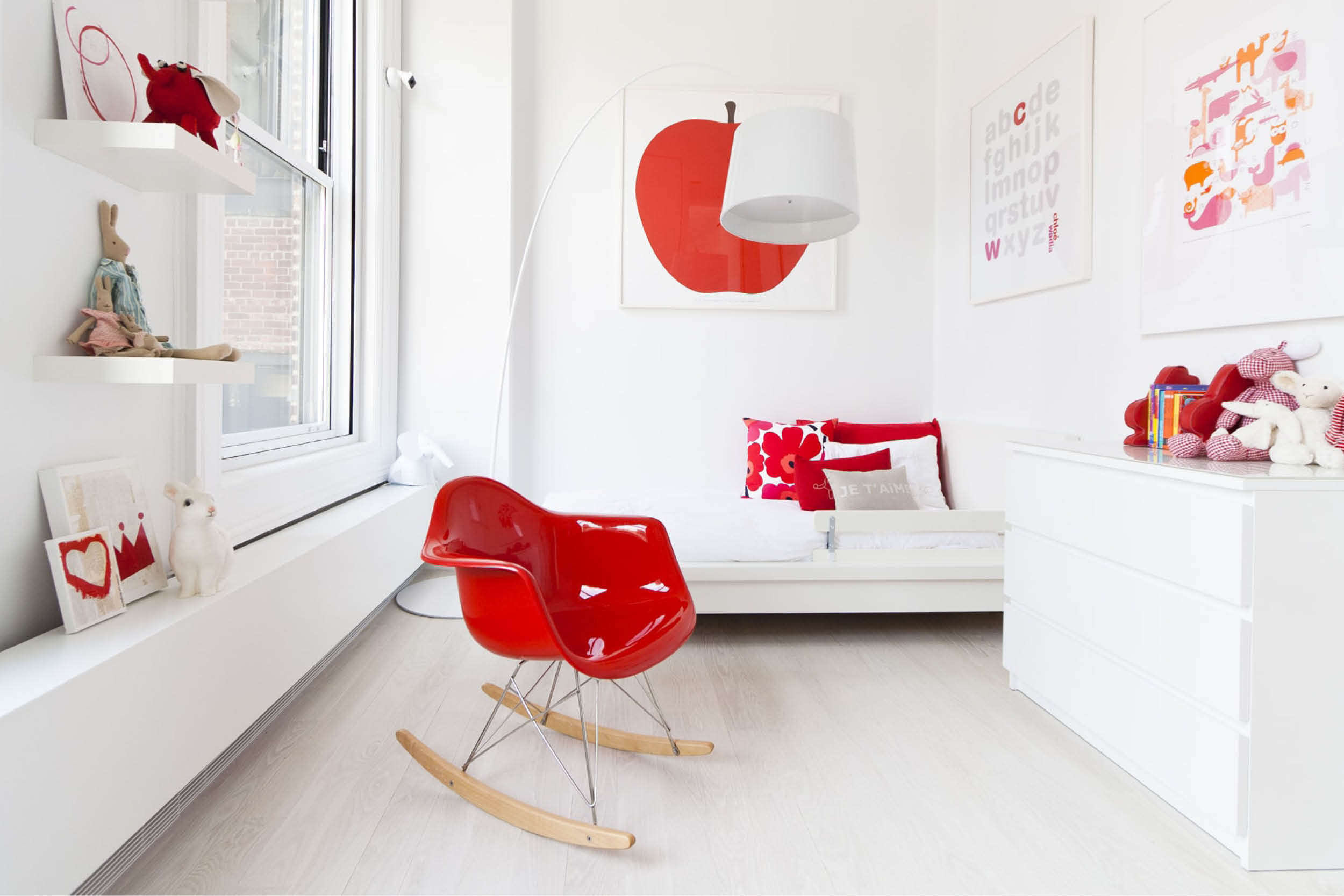 Modern New York City Union Square Loft Renovation | White Kids Bedroom Bright Art | RES4