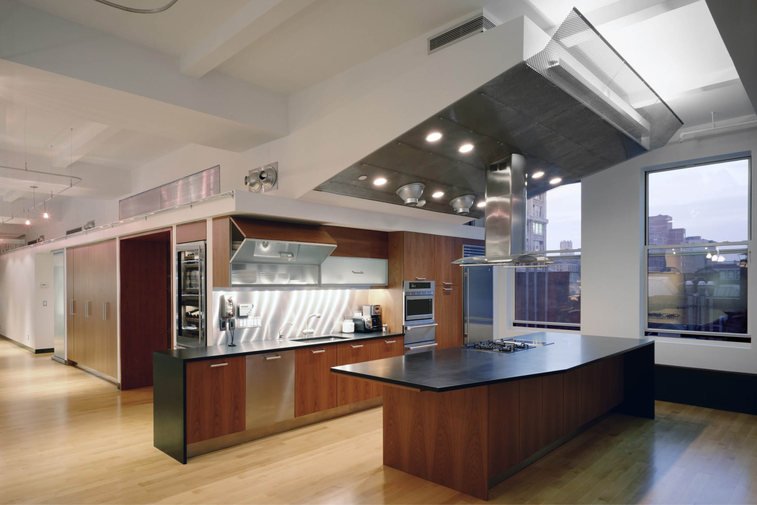 Modern Residential Loft Renovation | New York City | Open Plan Kitchen Custom Cabinets Island | RES4
