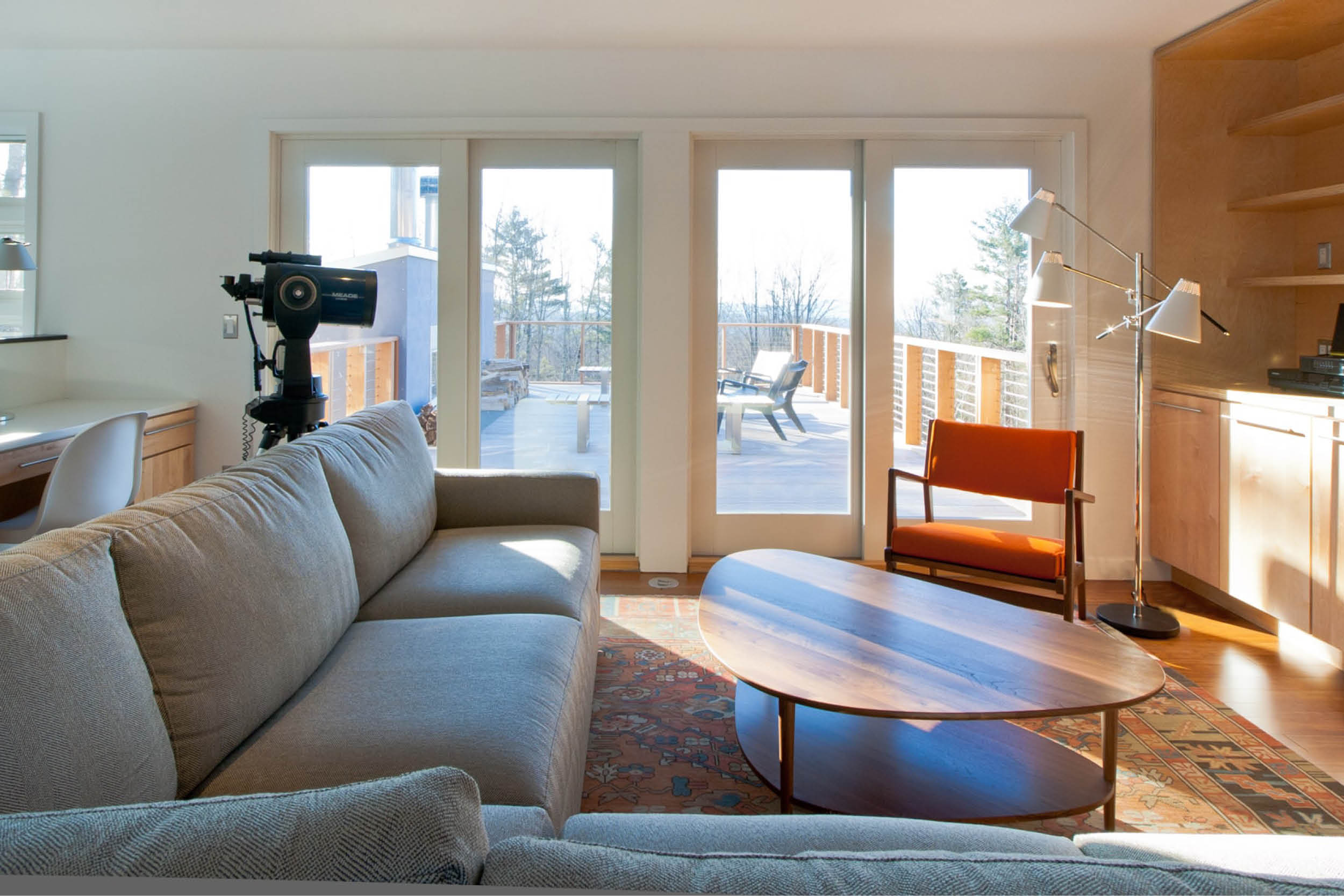 Modern Modular Prefab House | New York State | Living Room Custom Built Ins Deck | RES4