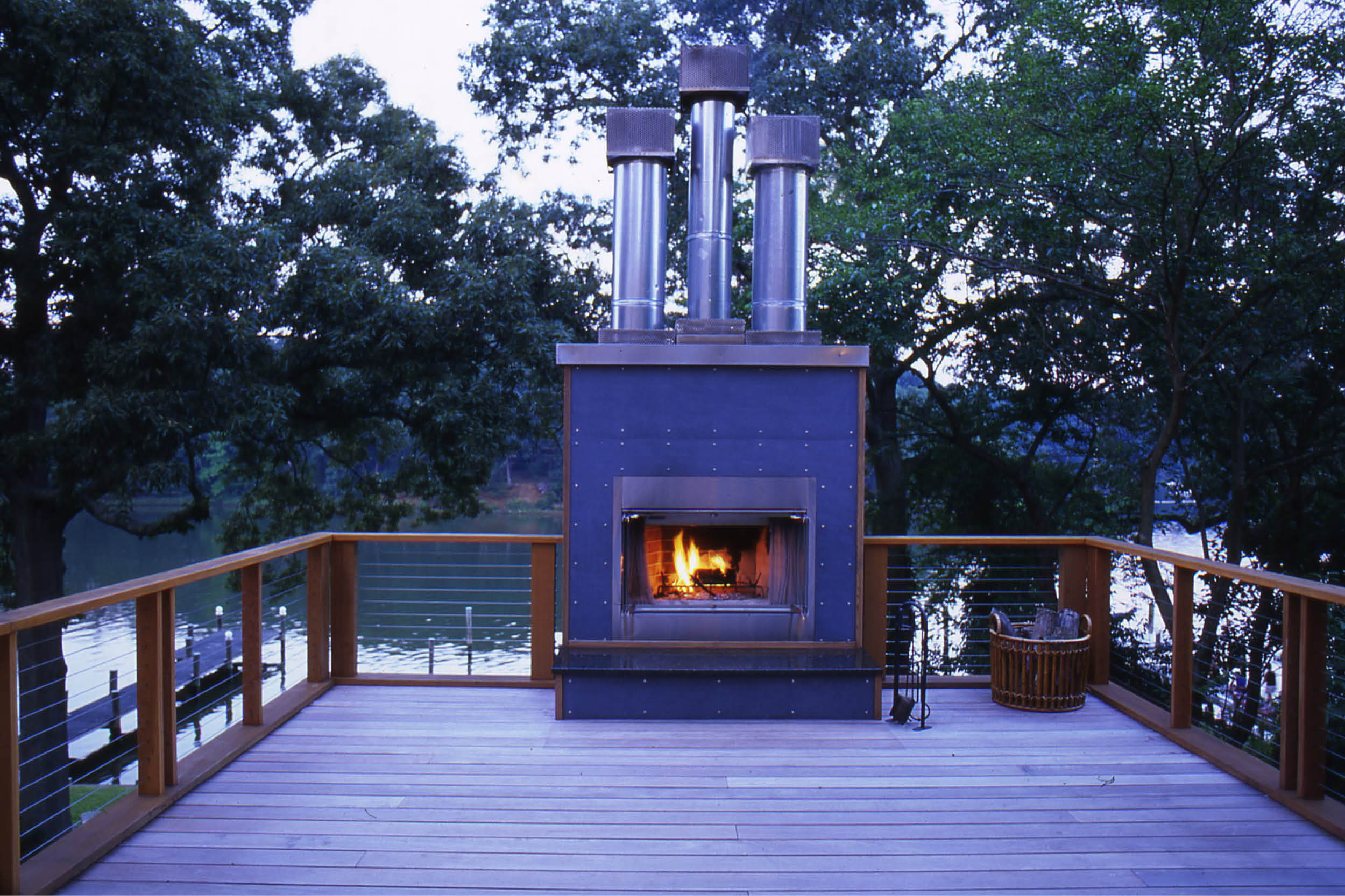 Modern Modular Prefab House | Annapolis Maryland Chesapeake Bay | Roof Deck Ipe Fireplace | RES4