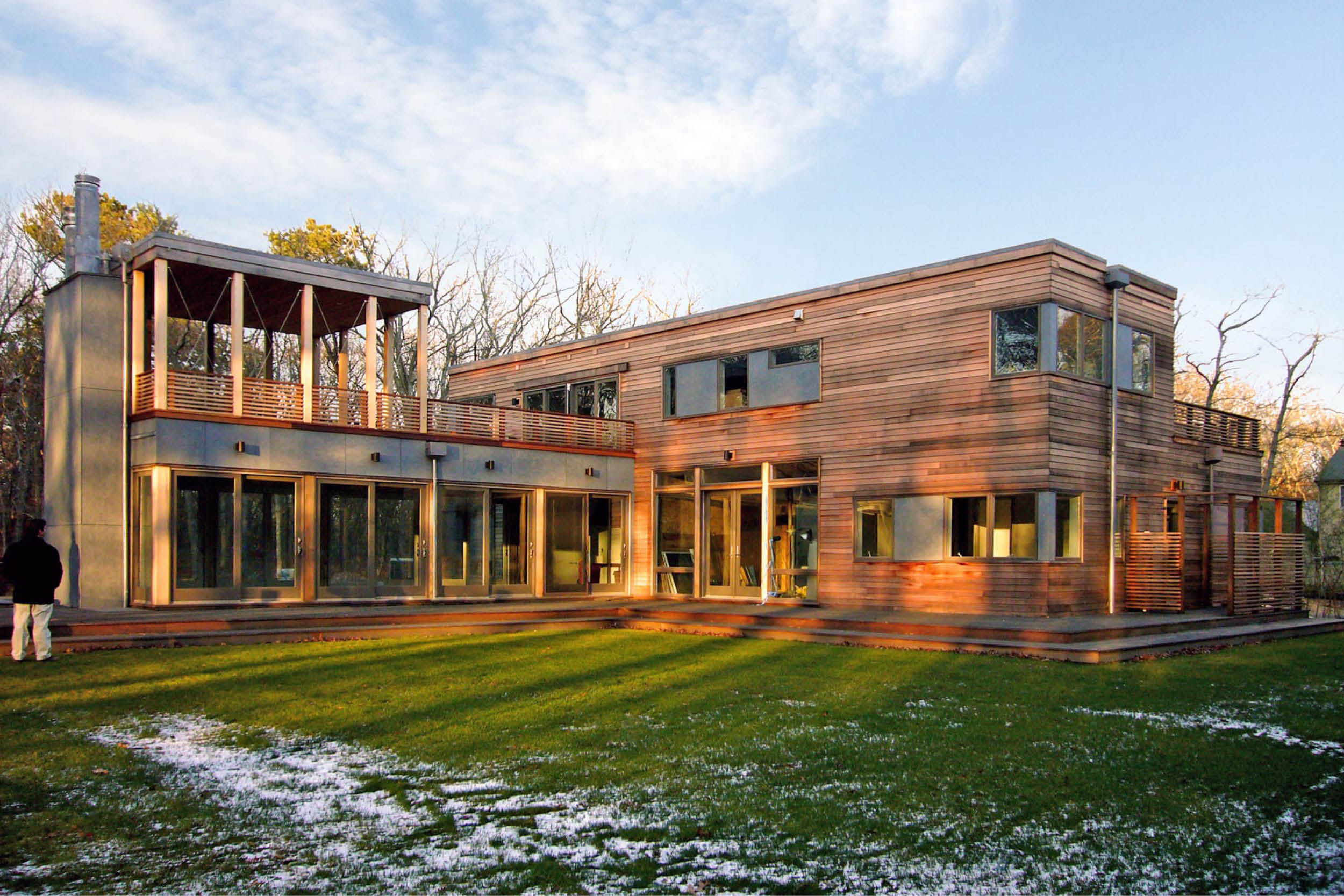 Modern Modular Prefab Summer Retreat House | East Hampton New York | Cedar Siding Cement Board Sliding Glass Doors Roof Deck | RES4